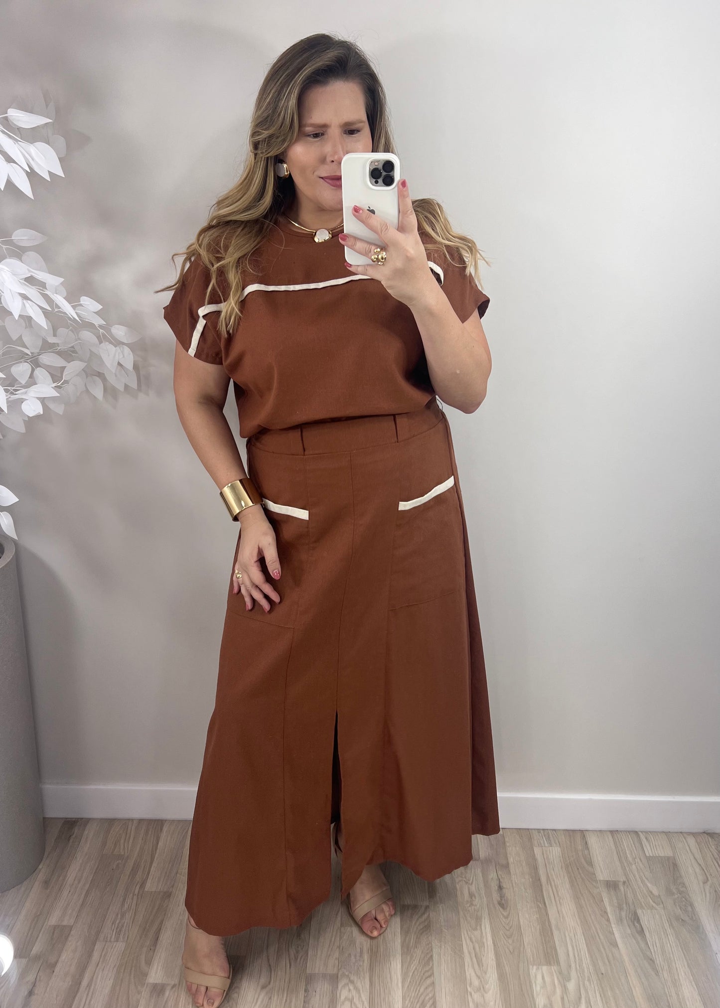 Conjunto Feminino De Linho Plus Size - Conjunto Serena