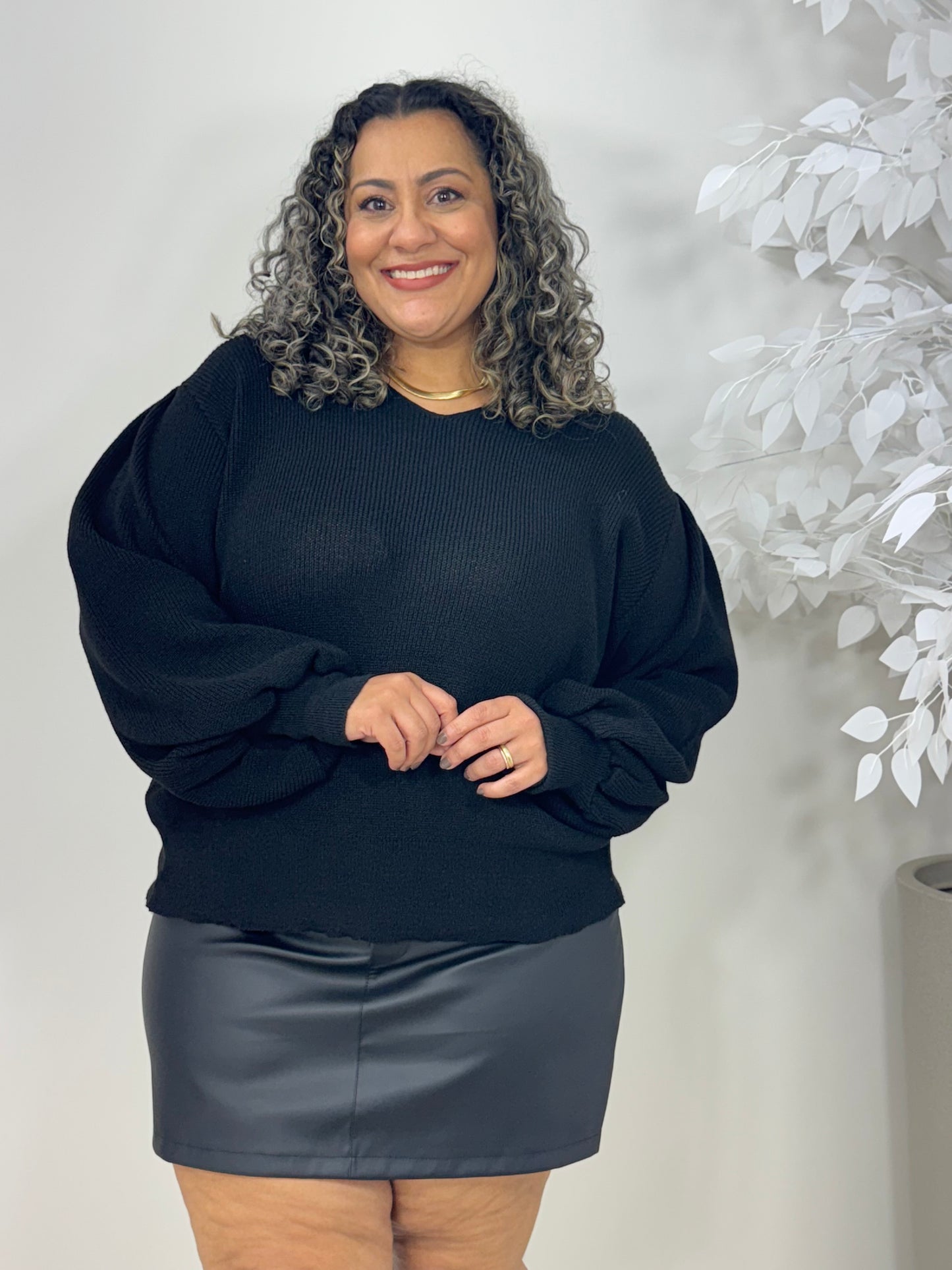 Blusa Feminina Plus Size de Tricô Inverno - Tricô Agatha