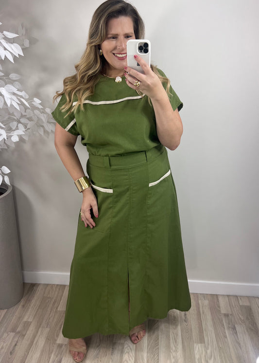 Conjunto Feminino De Linho Plus Size - Conjunto Serena