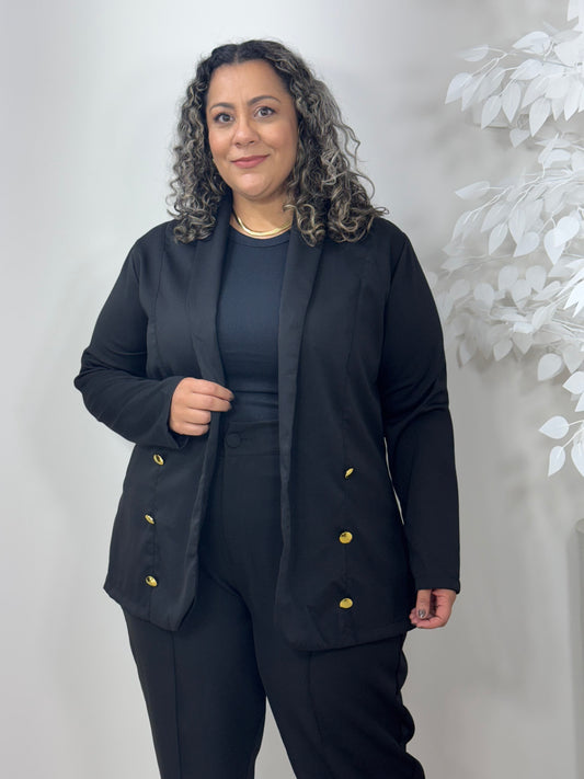 Blazer Feminino de Alfaiataria Plus Size