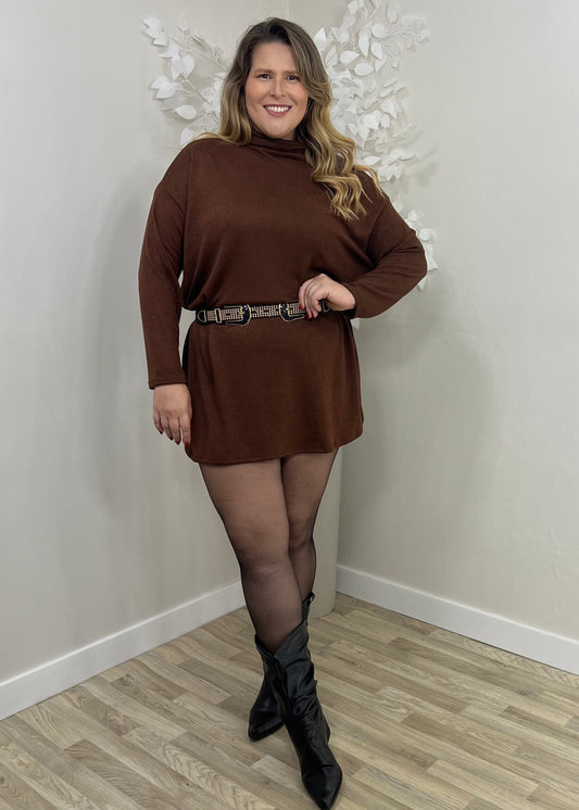 Vestido De Lã Feminino Plus Size Inverno